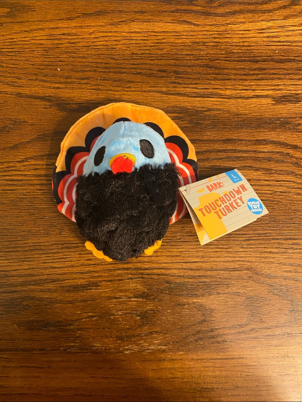 BARK BarkBox Touchdown Turkey Rip & Reveal Dog Toy Bacon Scented NWT